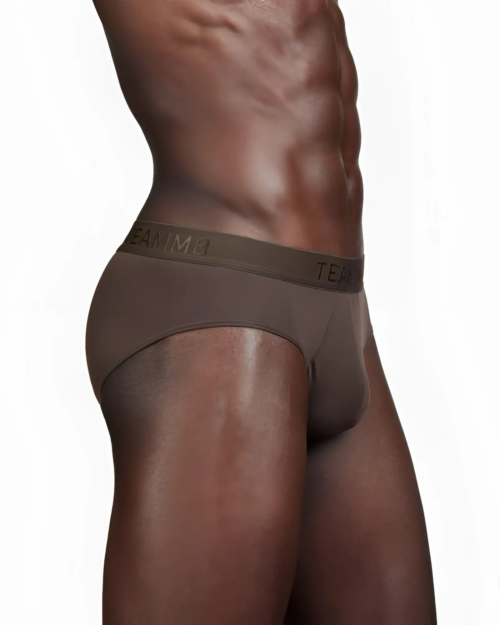 Brown calvin klein men’s skin brief with matching logo waistband made from soft breathable fabric for everyday comfort