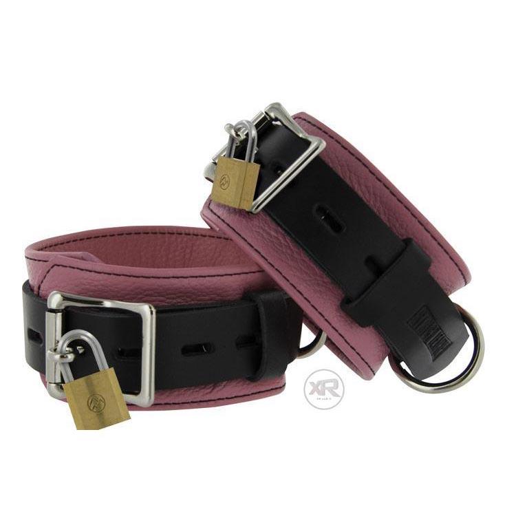 Strict Leather Deluxe Fesseln mit Verriegelung, Schwarz/Pink