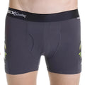 Dark gray sly sl-bulouw-louis g work boxer brief with black waistband white branding and lime green star side graphics