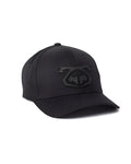 Black snout cap baseball hat with subtle embossed logo on the front for casual wear