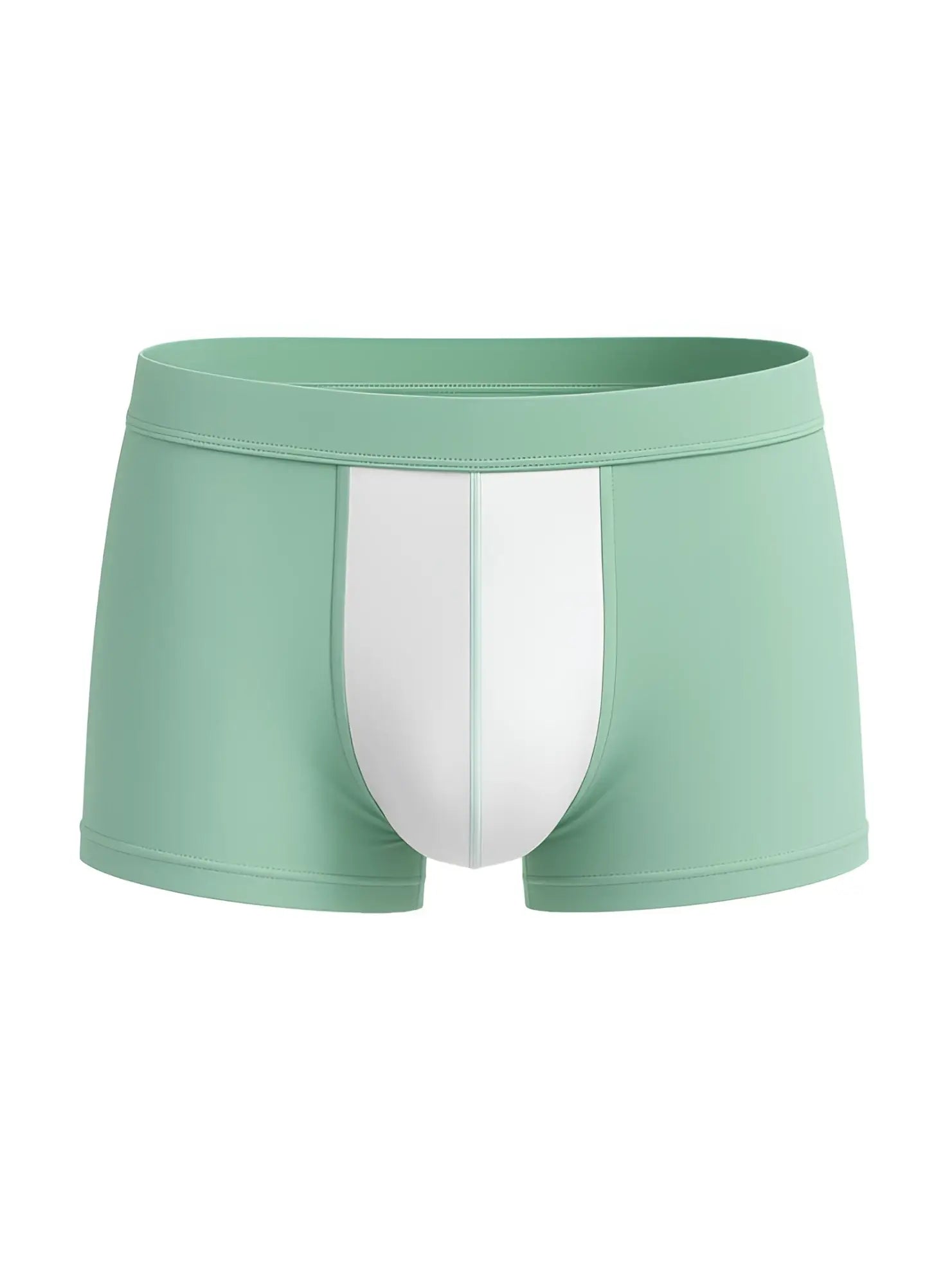 Mint green and white soft stretch contrast trunk boxer briefs with smooth stretchy fabric for comfortable wear