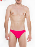 Bright pink seamless briefs from go softwear splash c ring thong swimwear front view