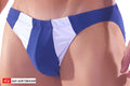 Blue and white sport buns bikini athletic briefs with stretchy elastic waistband for active wear