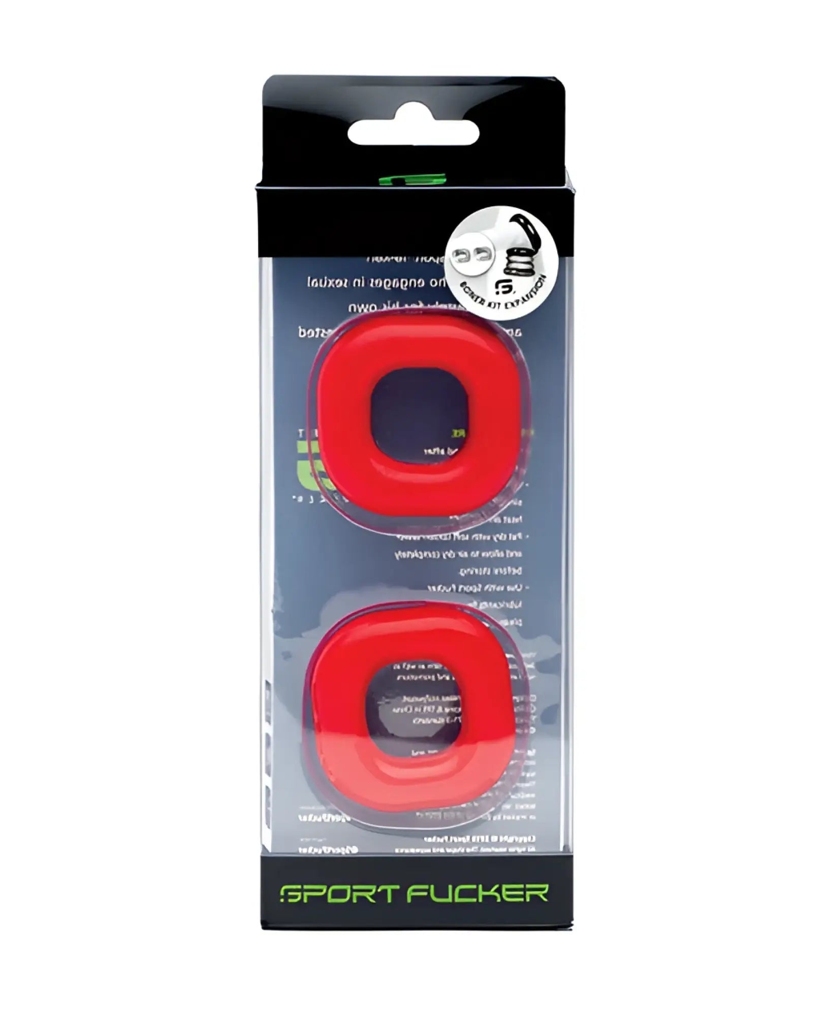 Red silicone grip sleeves in a black and green package from the sport fucker boner expansion kit red