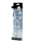 Clear plastic ring set in black and transparent packaging labeled sport fucker for the sport fucker boner kit clear