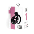 Black and pink flexispike chastity cage by cellmate sport fucker size 1 designed for secure wearable use
