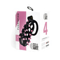 Sport fucker cellmate flexispike chastity cage size 4 black pink with sleek metallic frame and soft silicone spikes