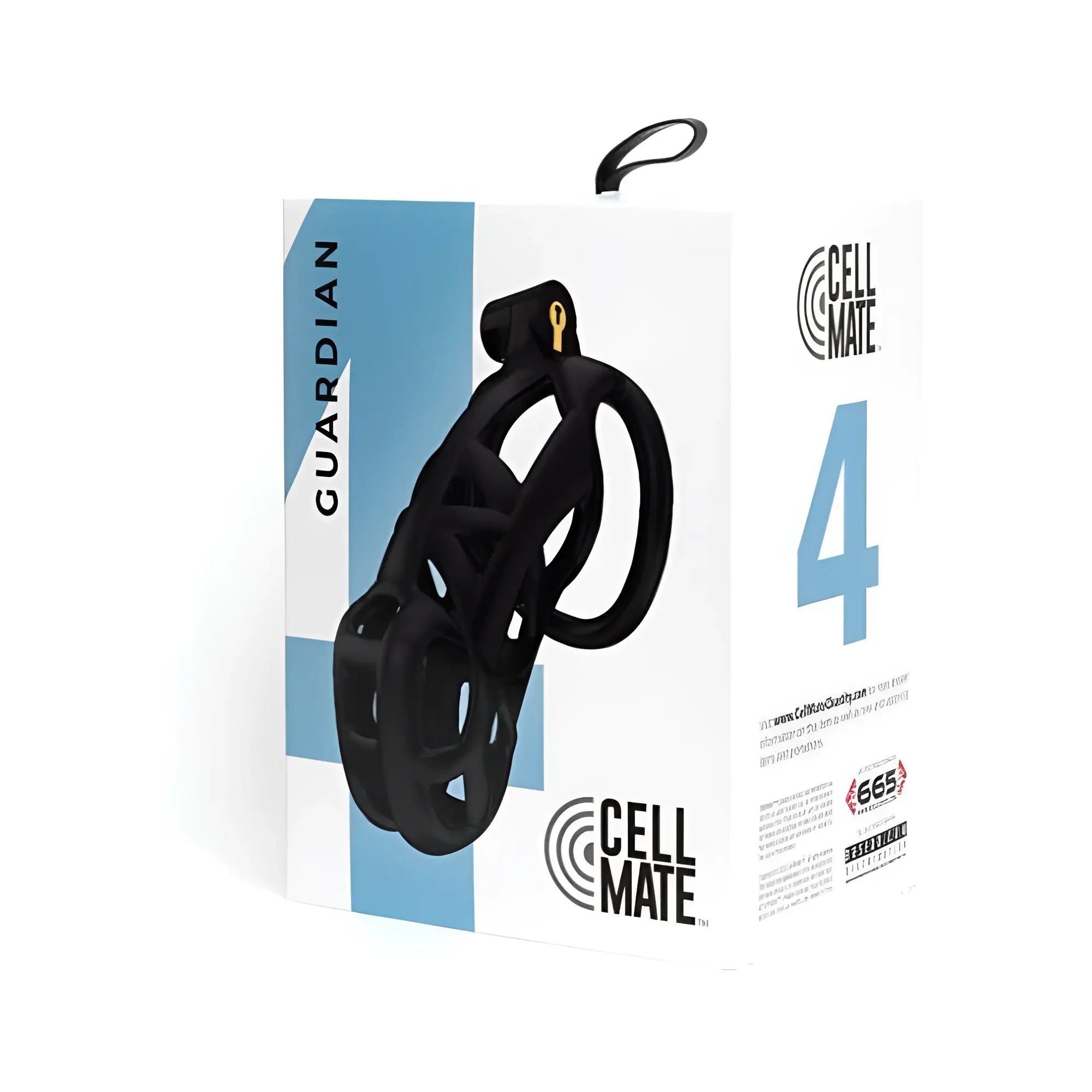 Sport Fucker cellmate guardian chastity cage size 4 black plastic with gold-colored lock for secure wear