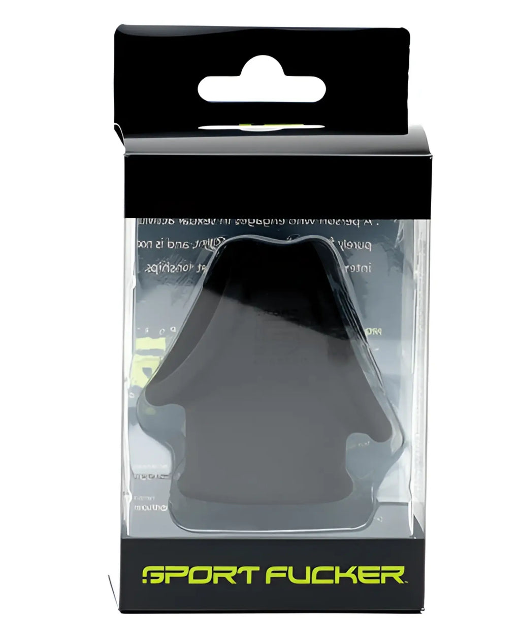 Black silicone sports cock ring in clear plastic packaging with black cardboard for sport fucker cock tube product