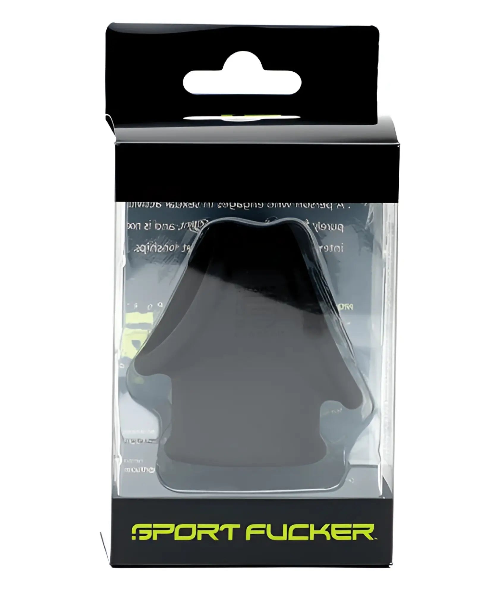 Black silicone sports cock ring in clear plastic packaging with black cardboard for sport fucker cock tube product