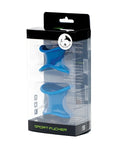 Blue silicone sport grip enhancers in black and clear plastic package from sport fucker ergonomic ball stretcher kit