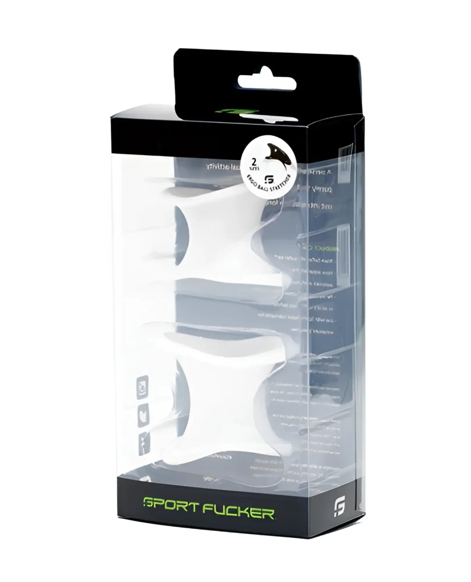 White plastic ergonomic sport ball stretcher in black and transparent packaging for enhanced comfort and durability