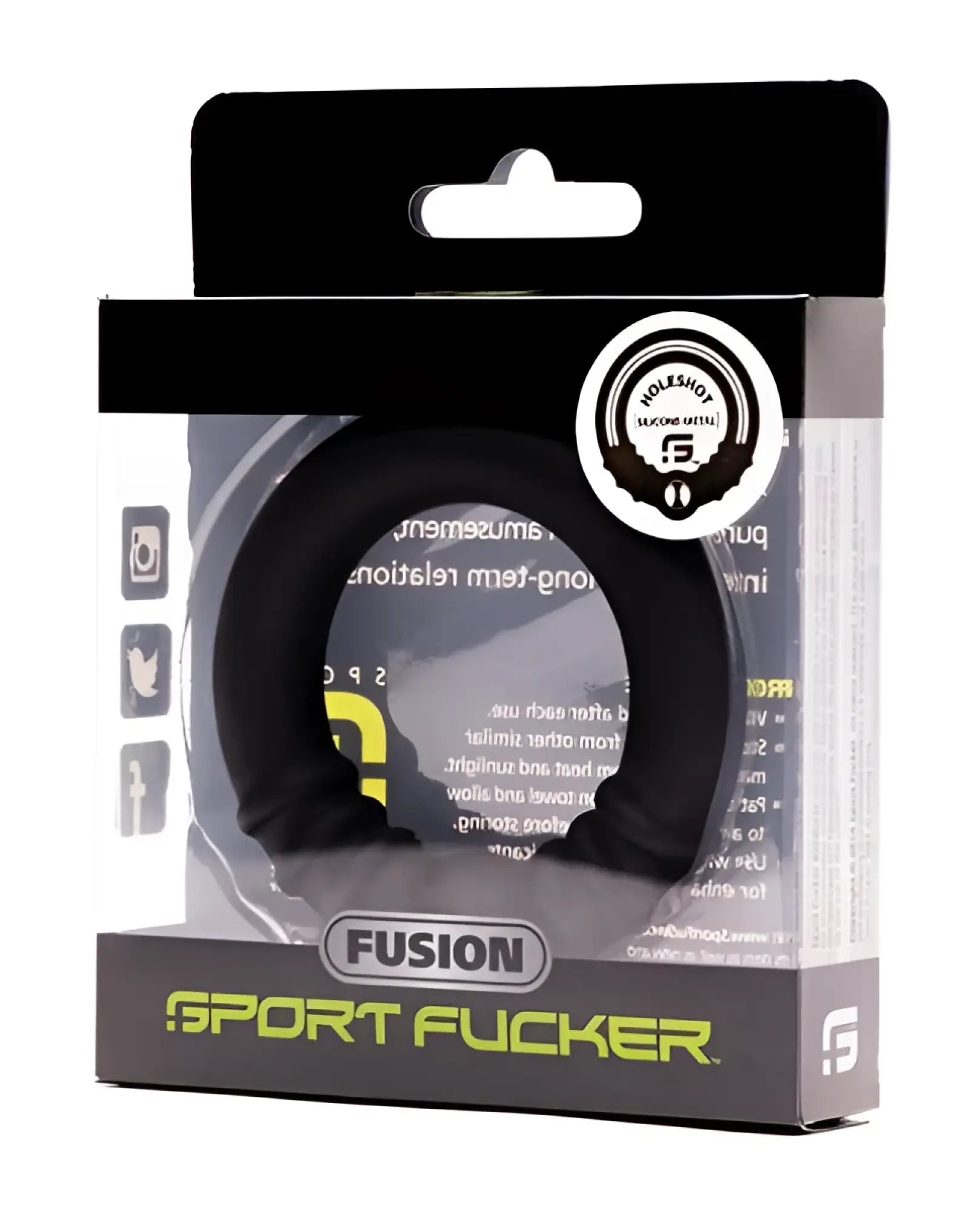 Black silicone sport flogger with textured grip and neon green accents from sport fucker fusion holeshot ring 72 mm