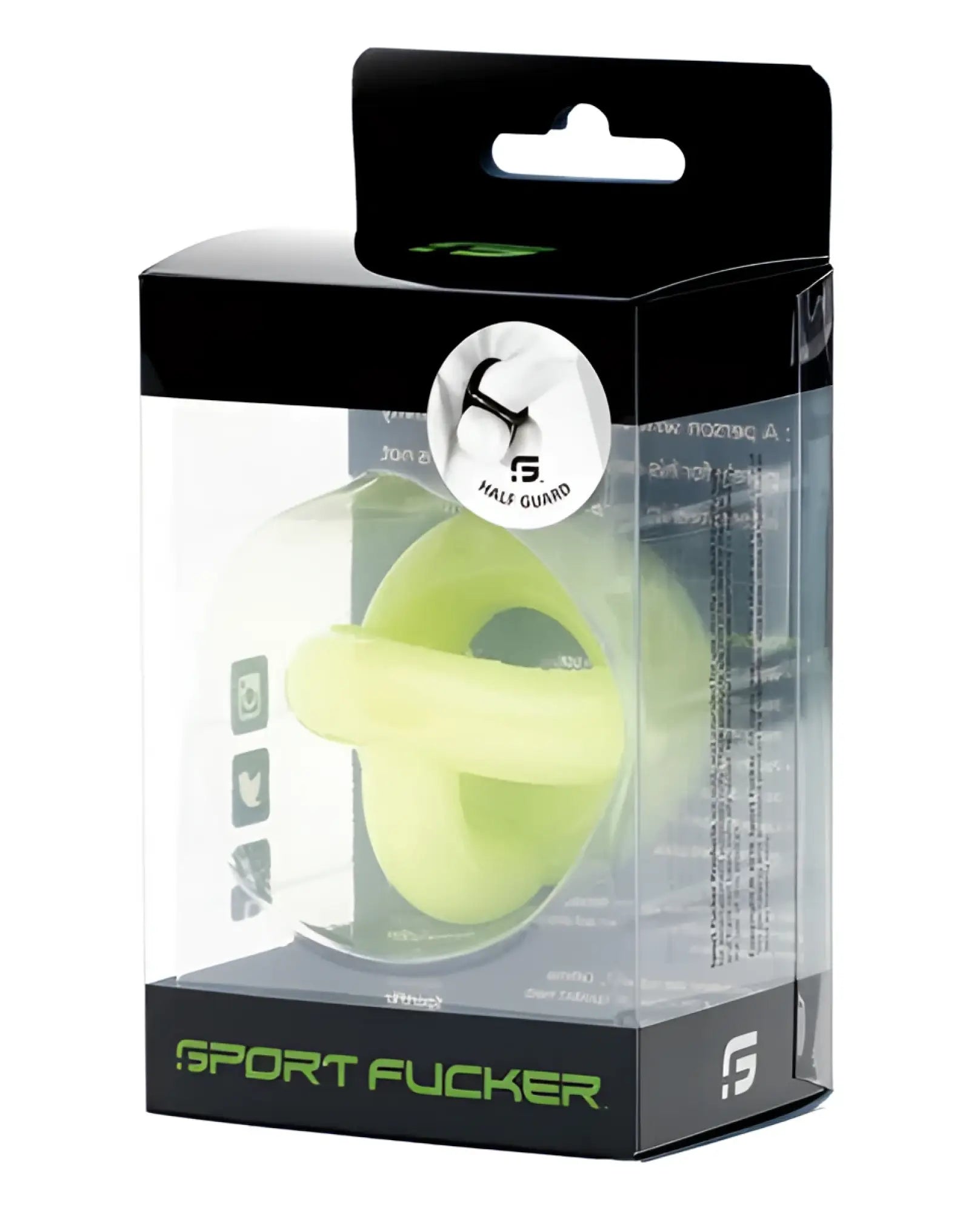 Sport fucker half guard glow in lime green silicone with a sleek ergonomic design for enhanced protection