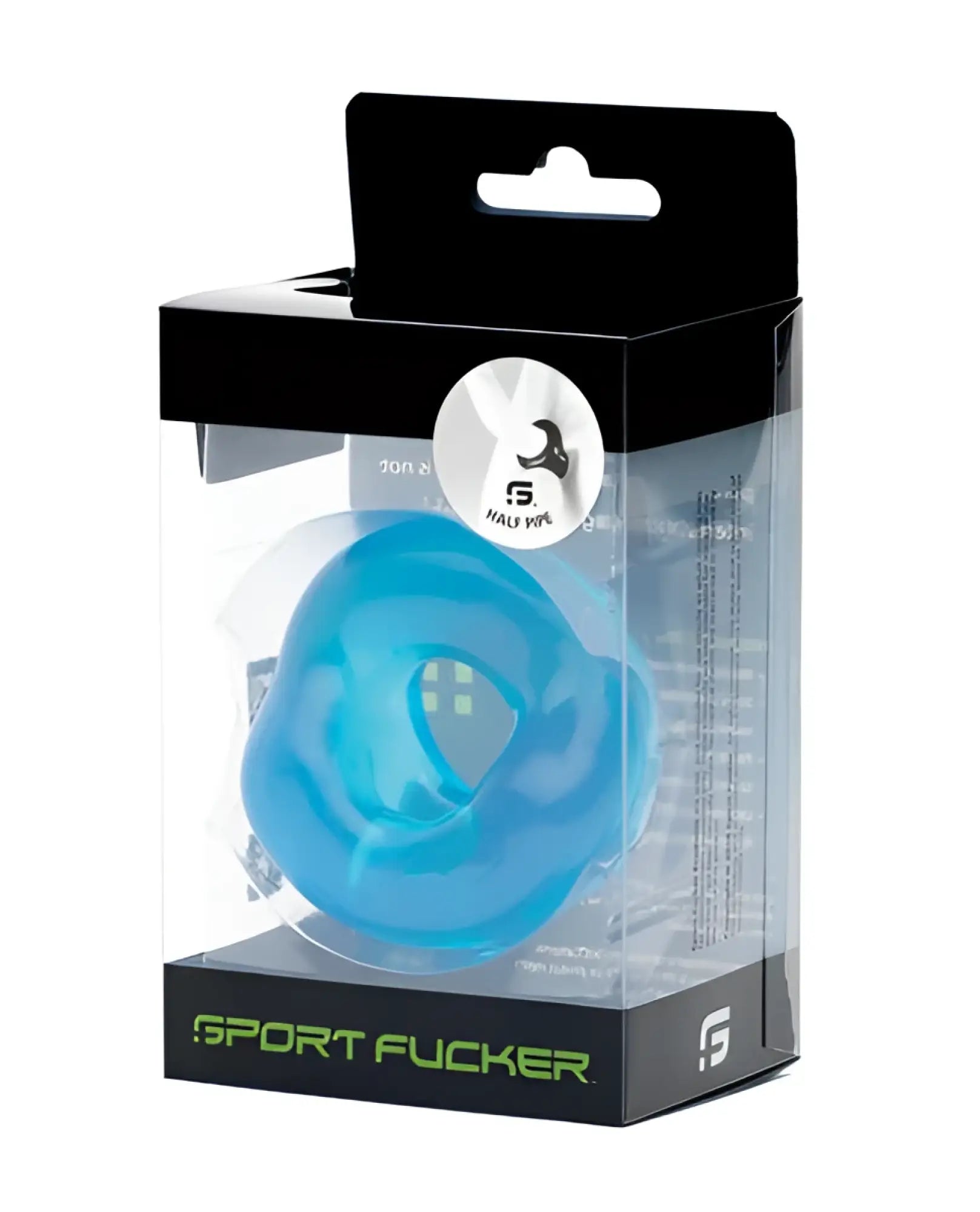 Sport fucker half pipe ice blue blue translucent silicone sports mouthguard in black and clear plastic package