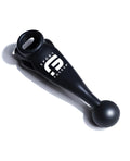Black sport fucker branded grip handle with matte finish and spherical end on sport fucker meat harness black