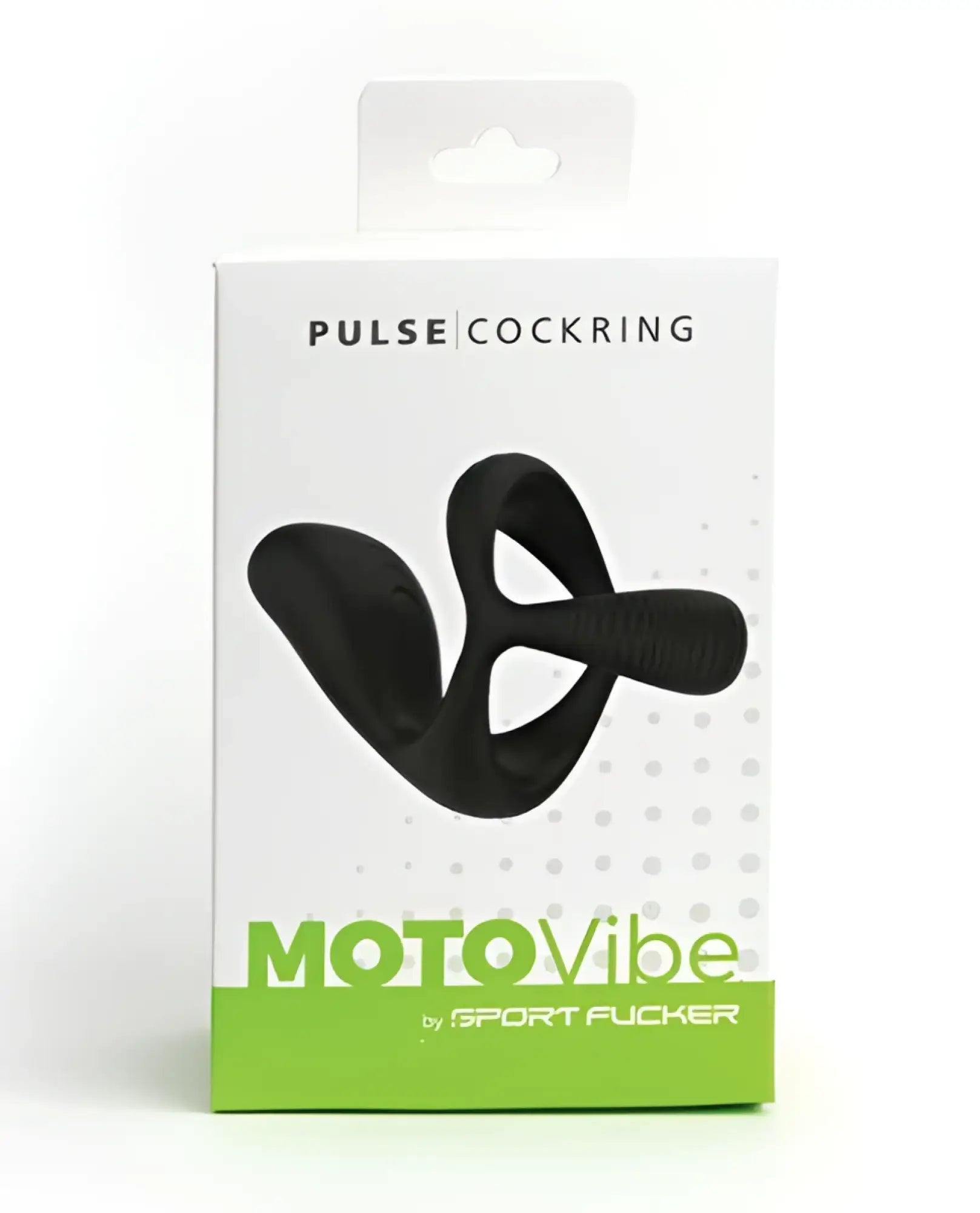 Black silicone sport fucker motovibe pulse cockring with sleek ergonomic design and motovibe branding