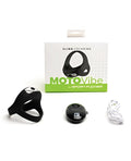 Black silicone sport fucker motovibe sling cockring with sleek ring design and integrated control buttons