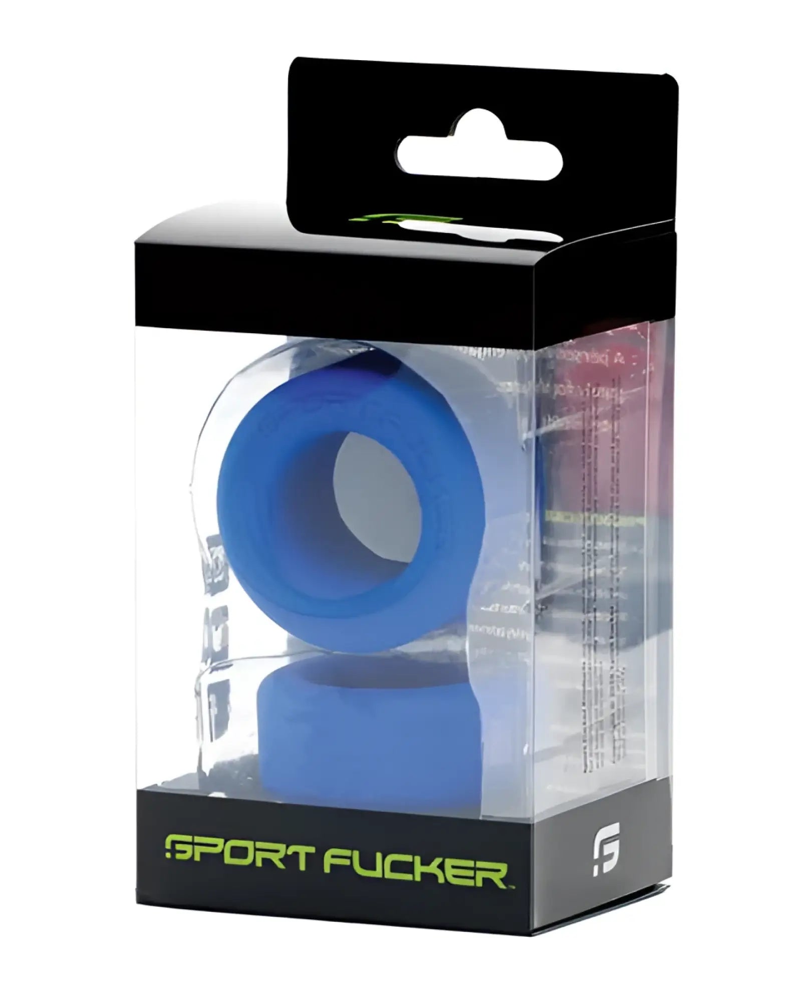 Blue silicone sport flogger with circular handle and textured grip from sport fucker nutt job ring collection