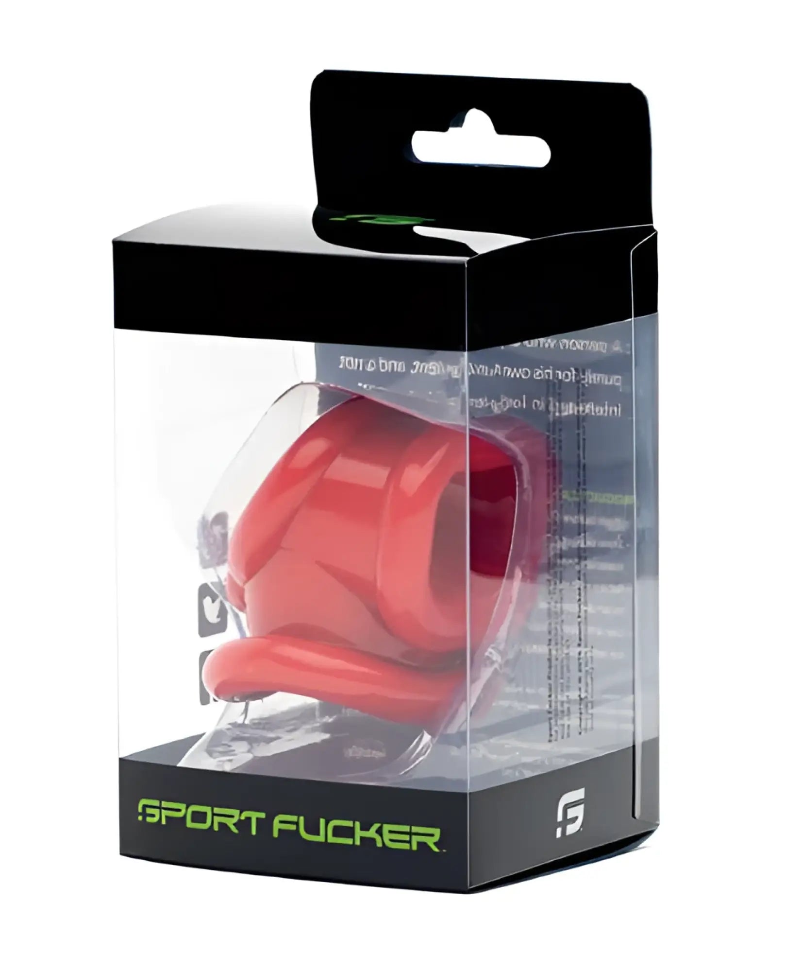 Red silicone sport fucker powersling ring in clear packaging designed for enhanced sport performance use