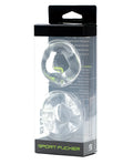 Clear transparent silicone sports grip rings in a black and green sport fucker revolution combo set package