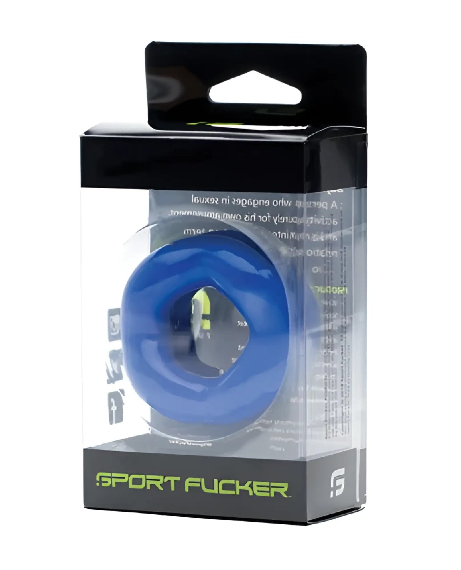 Blue silicone sport flogger ring stretcher in clear packaging for enhanced comfort and durability