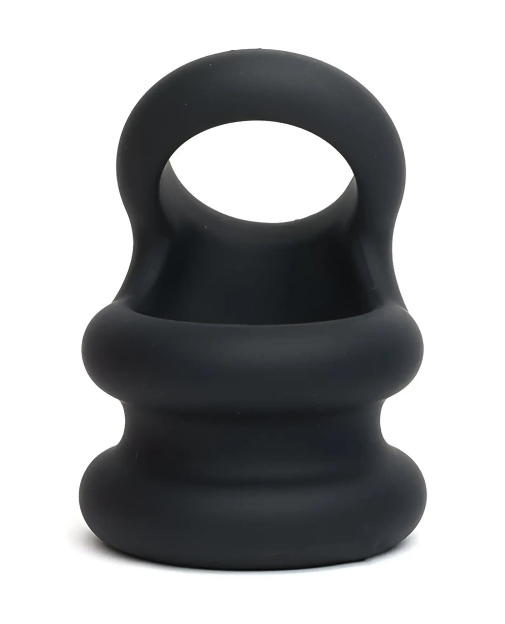 Black silicone anal plug sport fucker switch hitter with segmented body and handle for easy use