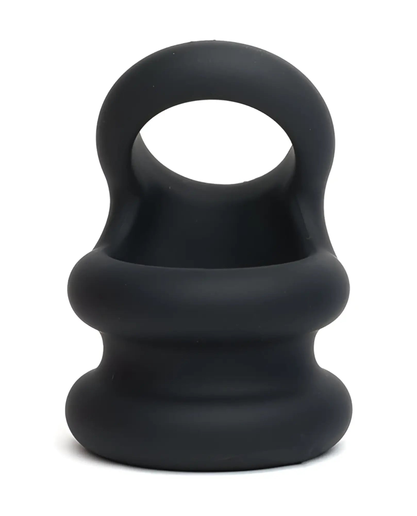 Black silicone anal plug sport fucker switch hitter with segmented body and handle for easy use