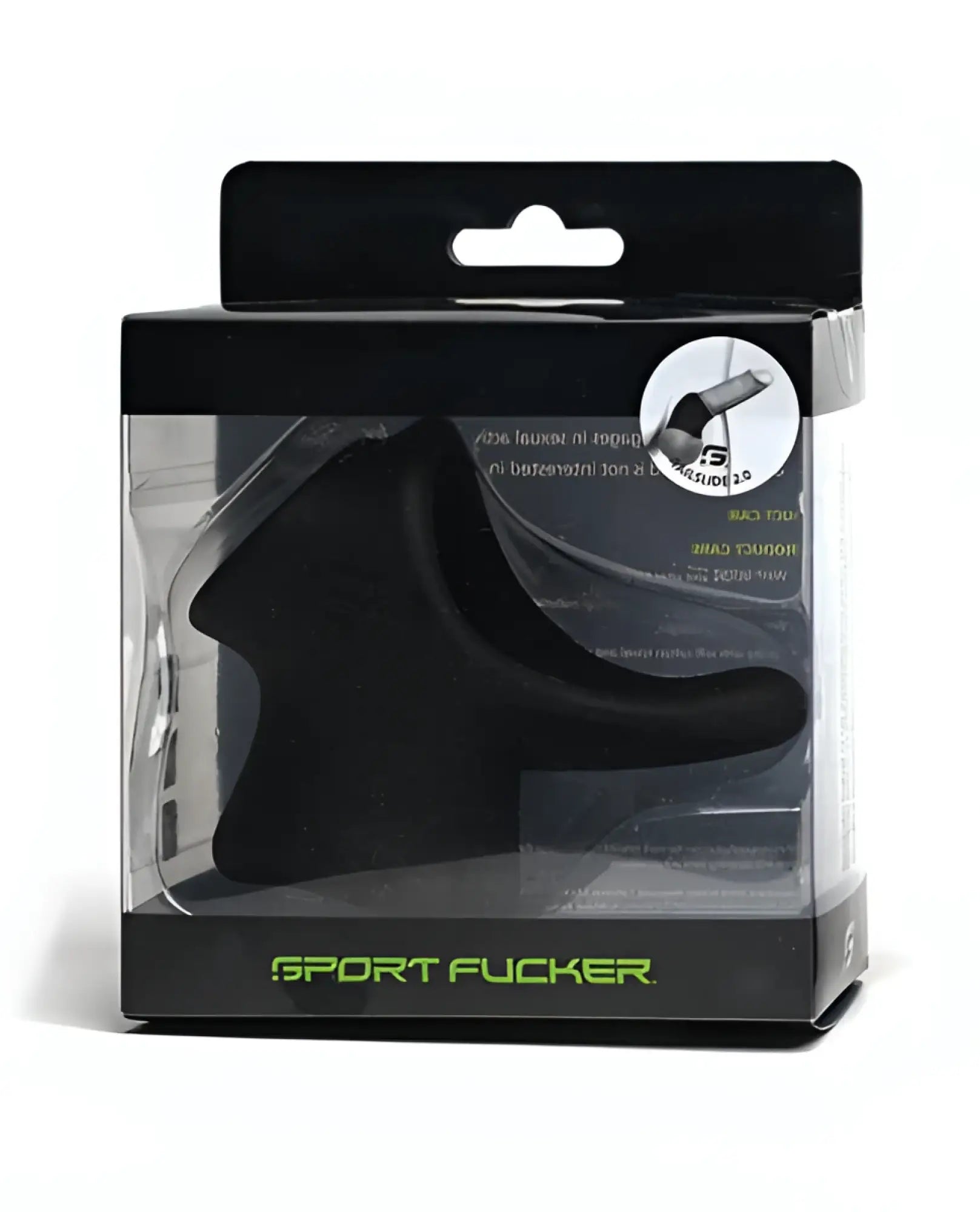 Black silicone sport flogger with sleek ergonomic design and green branding on packaging from sport fucker tailslide 2.0