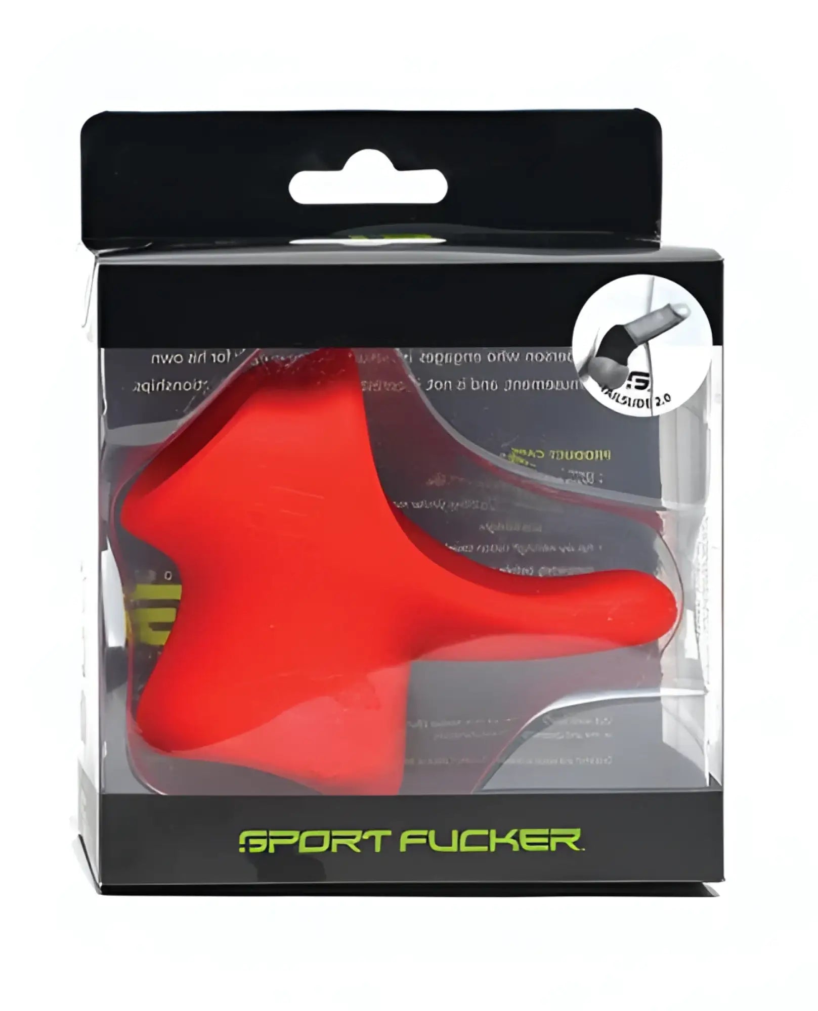 Red silicone sport flogger with sleek ergonomic design and black packaging from sport fucker tailslide 2.0 collection