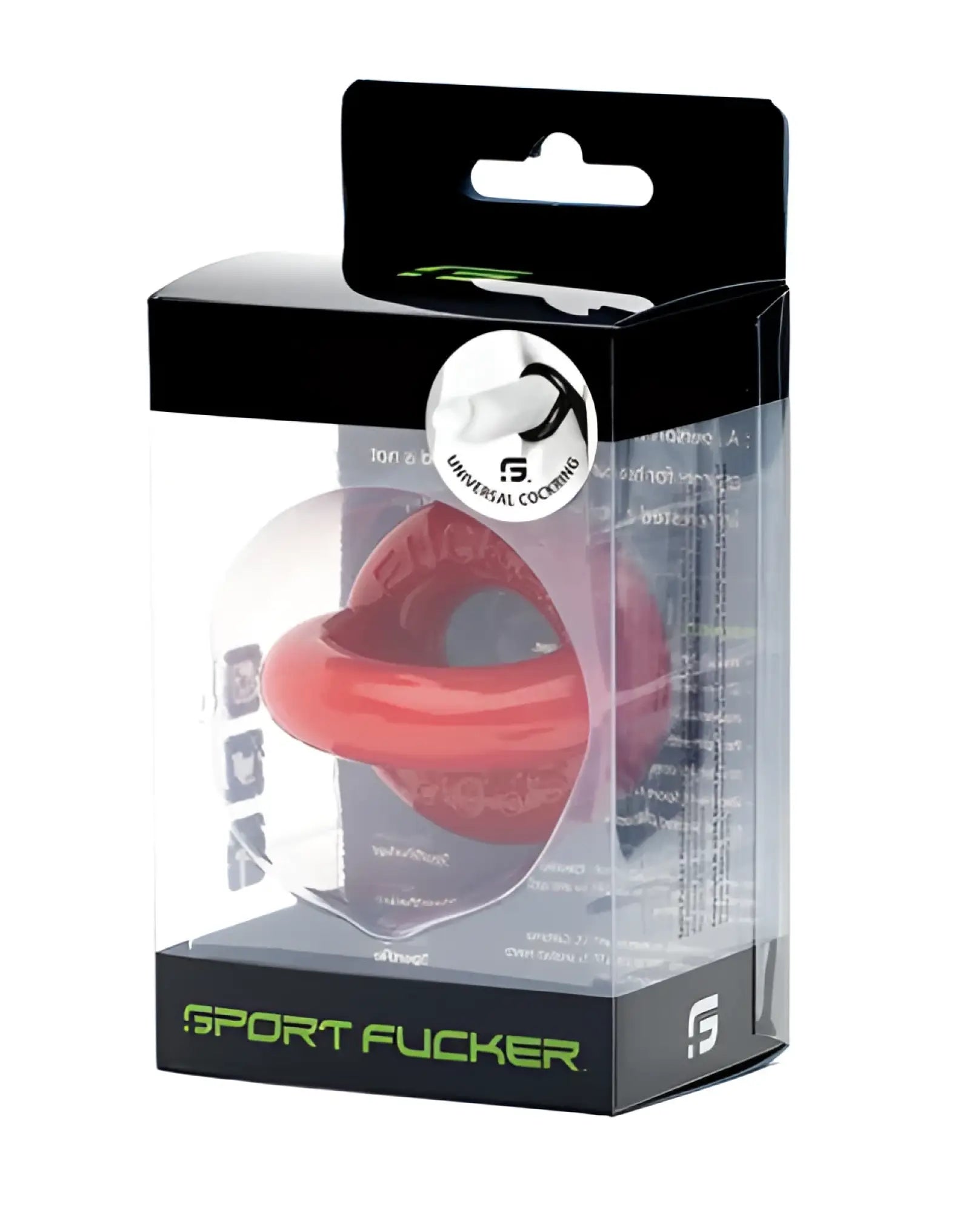 Red silicone sport fucker with universal cockring design for versatile sport use in bright red color