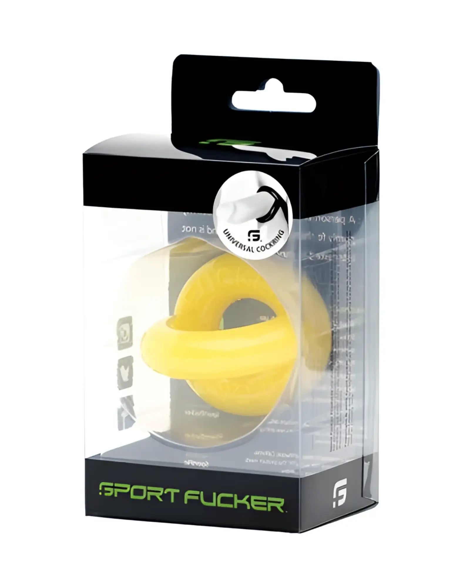 Sport fucker universal cockring yellow silicone sport cock ring in clear packaging for enhanced performance