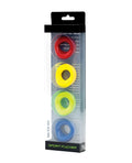Set of four colorful silicone grip rings in red yellow green and blue for sport fucker the wedge pack of 4 assorted