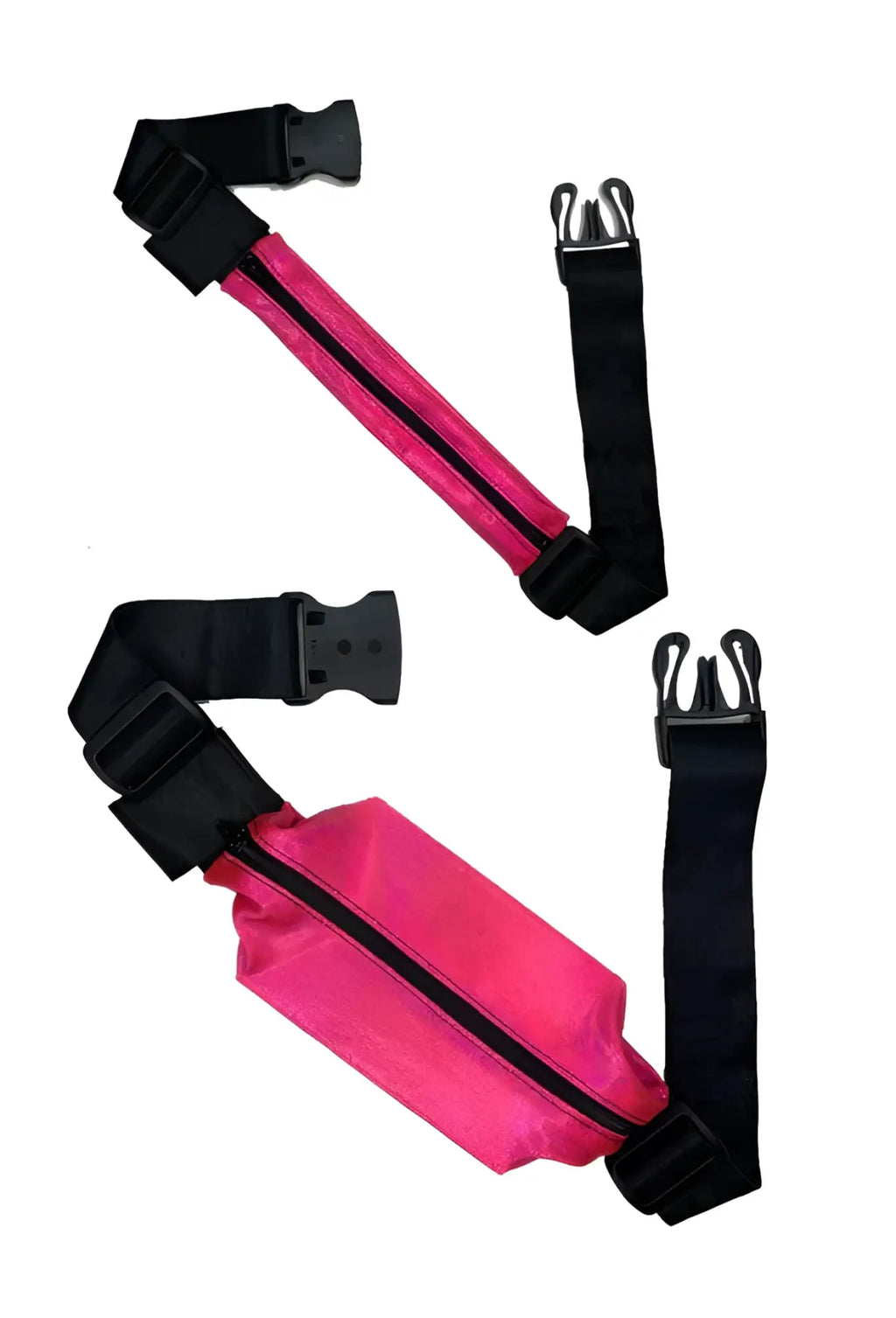 Ssbag runing belt bright pink running belt with black adjustable straps and buckle closures for secure fit