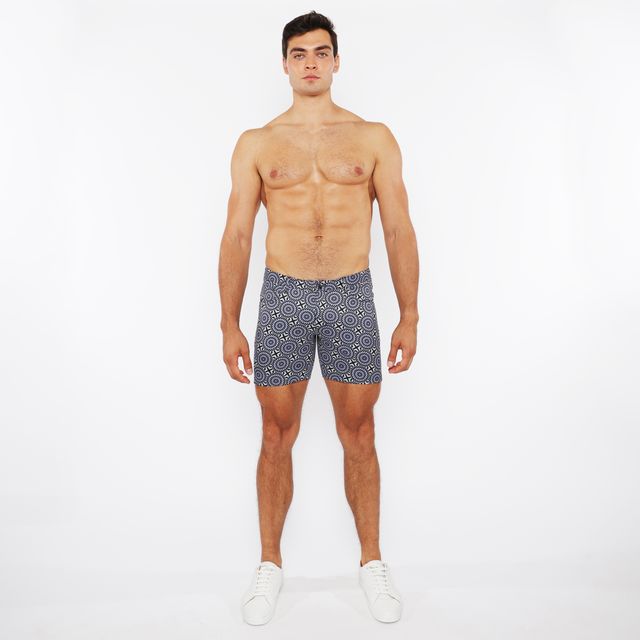 BEDRUCKTE SHORTS AUS STRETCH-STRICK