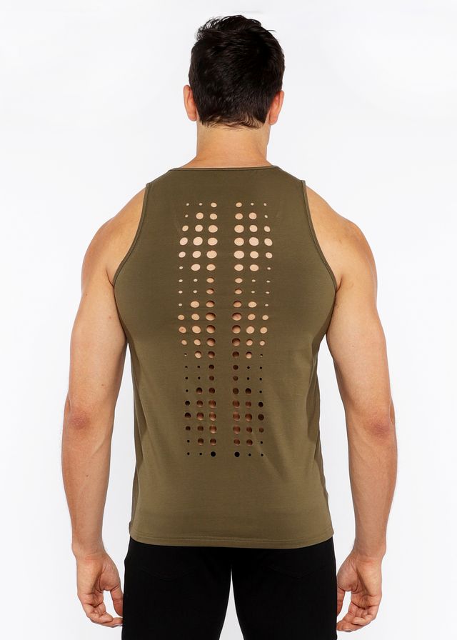 CAMISETA DE TIRANTES DE JERSEY ELÁSTICA CON CORTE LÁSER CIRCLE SPINE