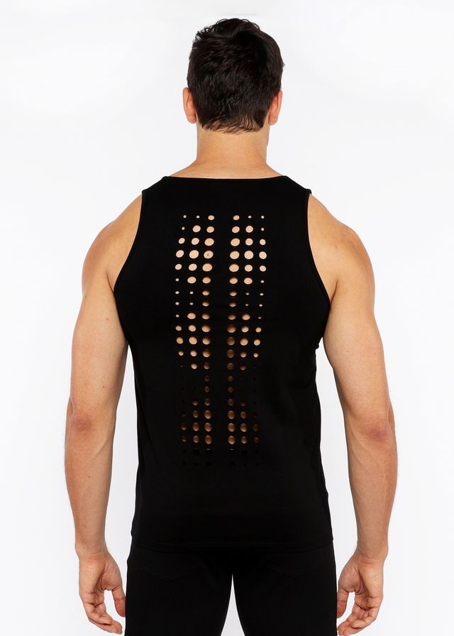 CAMISETA DE TIRANTES DE JERSEY ELÁSTICA CON CORTE LÁSER CIRCLE SPINE