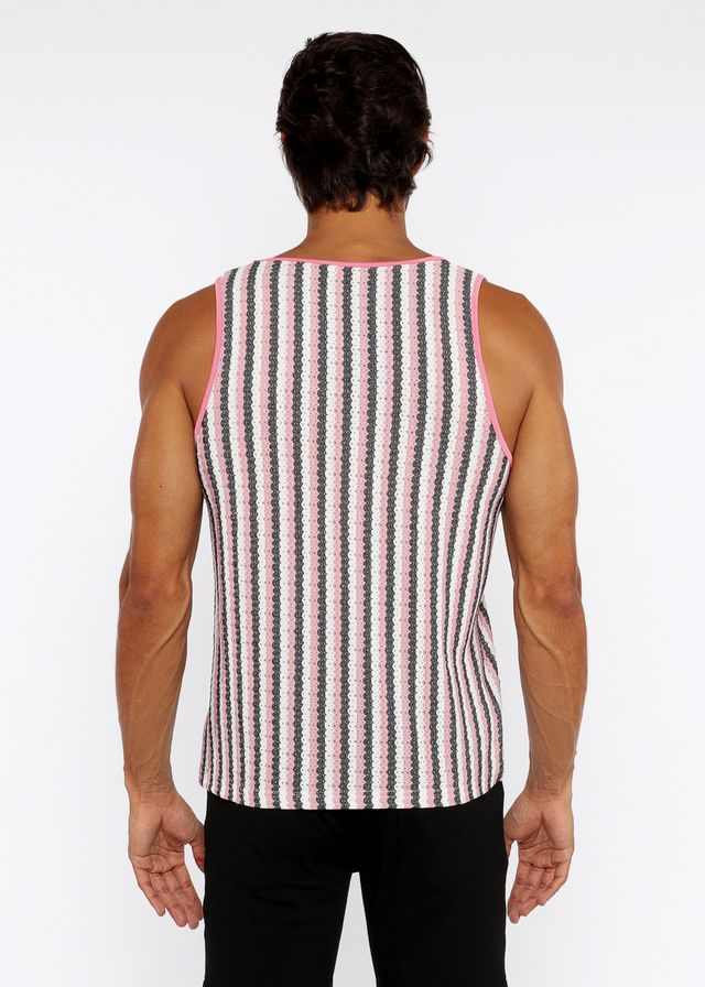 GESTREIFTES OFFENES STRICK-TANK