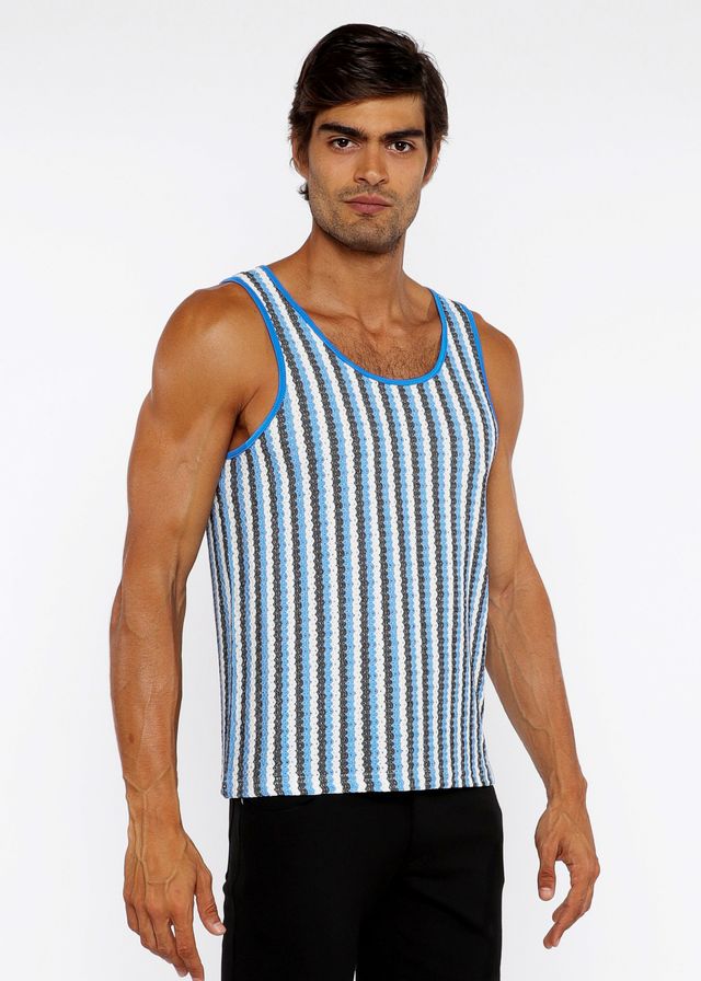 CAMISETA DE PUNTO ABIERTA CON RAYAS