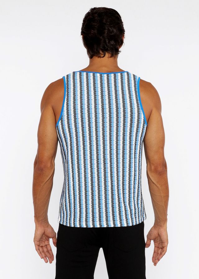 CAMISETA DE PUNTO ABIERTA CON RAYAS