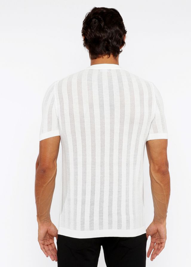 CAMISETA DE PUNTO ABIERTO CON TEXTURA Y CUELLO REDONDO