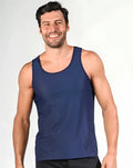 Navy blue sleeveless airflex mesh performance tank top shirt in size medium for active wear