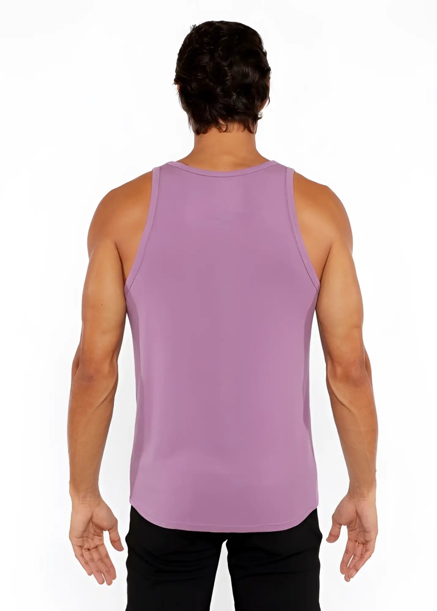 A sleek lavender rib modal tank top with a fitted design perfect for casual or active wear