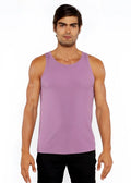 A soft lavender rib modal tank top with sleeveless design and smooth fabric for comfortable wear