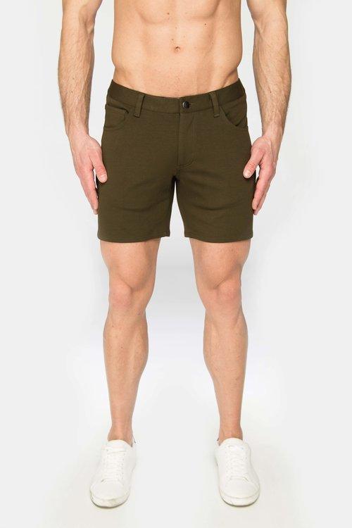 ST33LE Stretch Knit Shorts Olive STL1932OLV Size 28