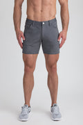 ST33LE Herren Stretch-Strick-Shorts – Grau (Heather Blue)