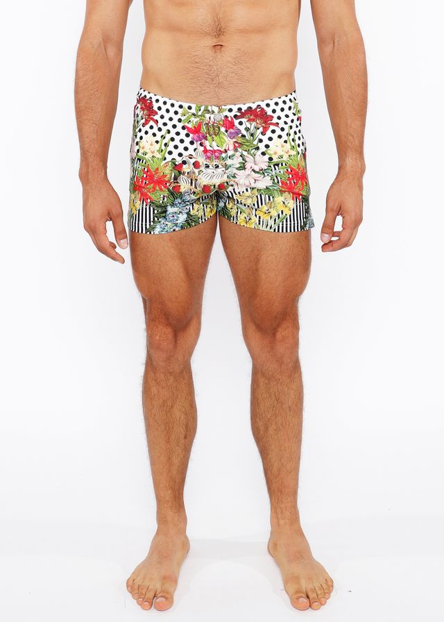 BAÑADOR CON ESTAMPADO ABSTRACTO DE PUNTOS