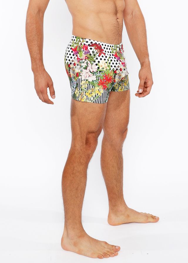 BAÑADOR CON ESTAMPADO ABSTRACTO DE PUNTOS