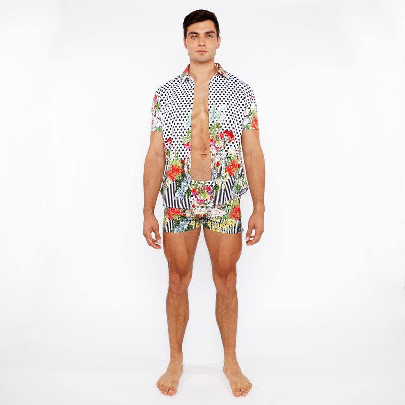 BAÑADOR CON ESTAMPADO ABSTRACTO DE PUNTOS