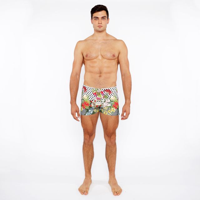 BAÑADOR CON ESTAMPADO ABSTRACTO DE PUNTOS